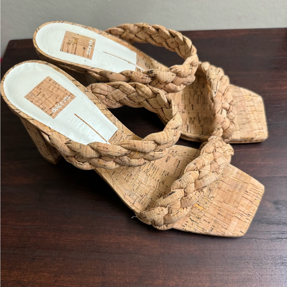 Dolce Vita Paily Braided Cork Block Heel Sandals – Size 8.5 – New - Picture 4 of 12